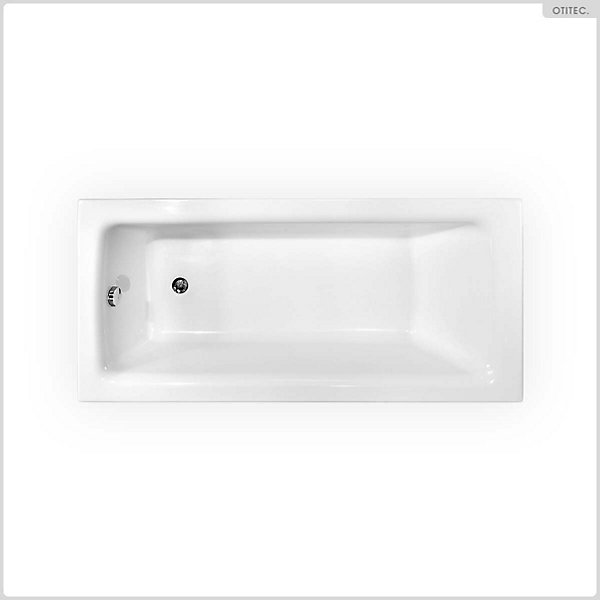 Baignoire rectangulaire - 170 x 75 cm - avec Habillage (4 cm) - Pieds - Vidage Chrome - TALIA SLIM