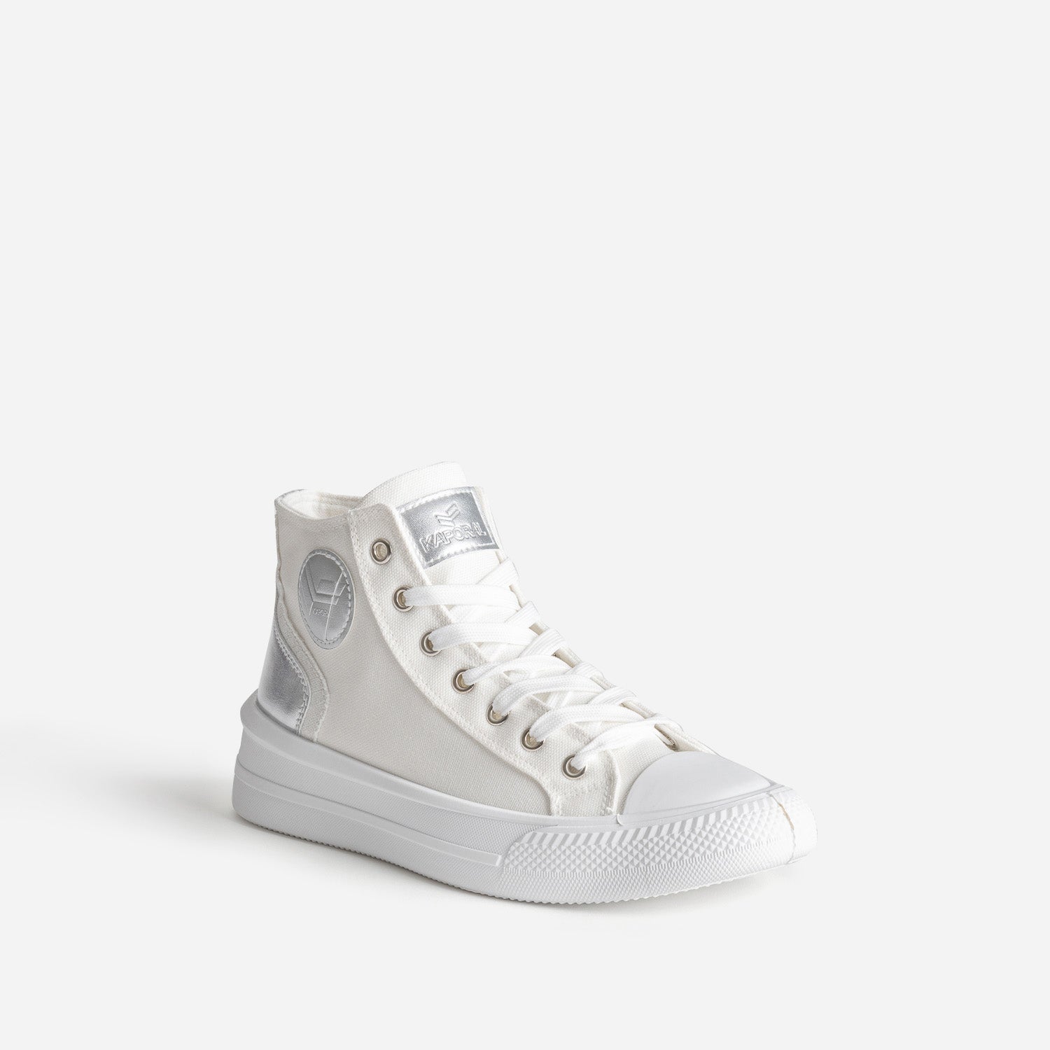 Basket montante blanche et argent KAPORAL