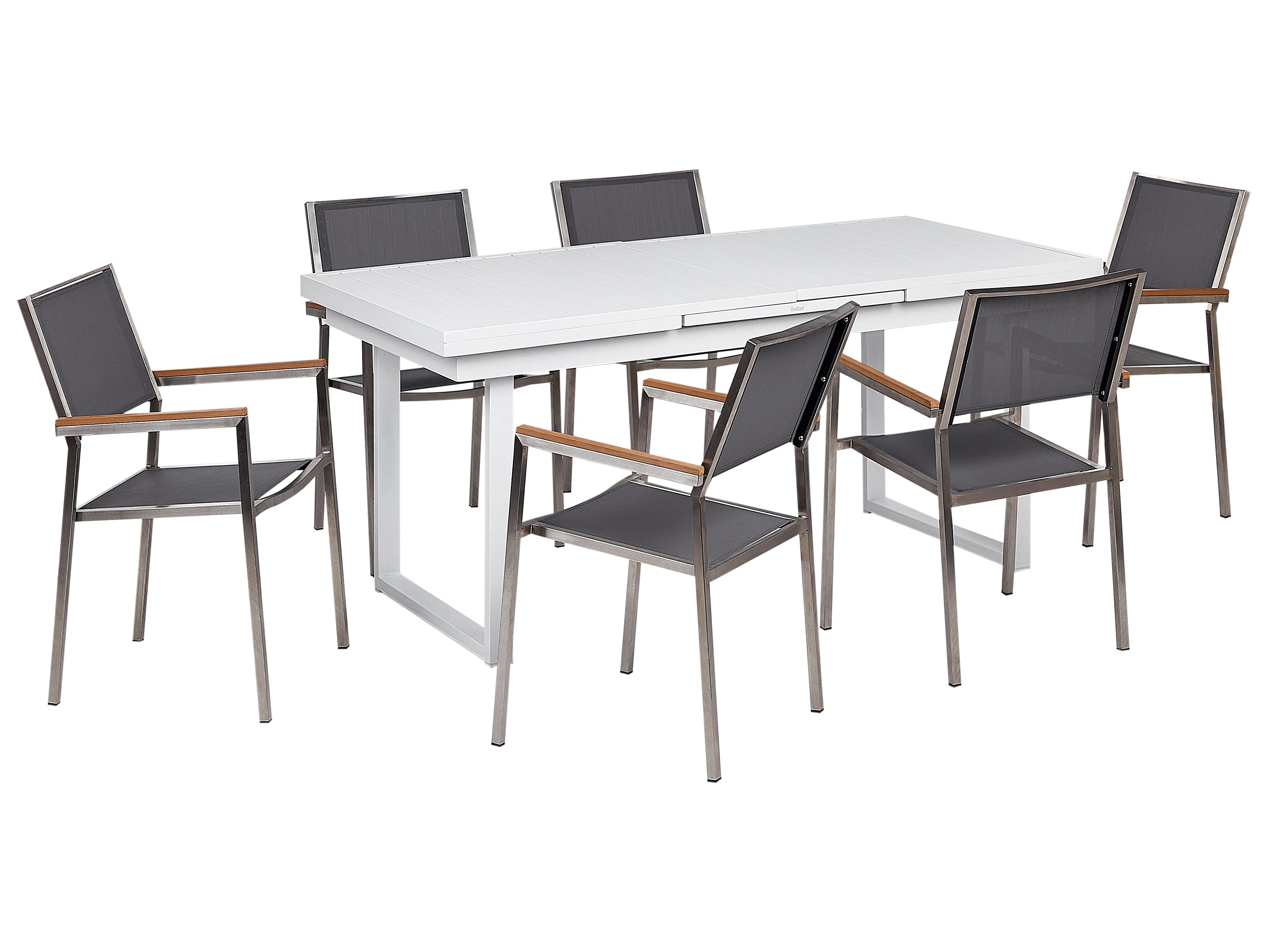 Garden Dining Set 6 Seater VALCANETTO/GROSSETO Metal Grey/ White