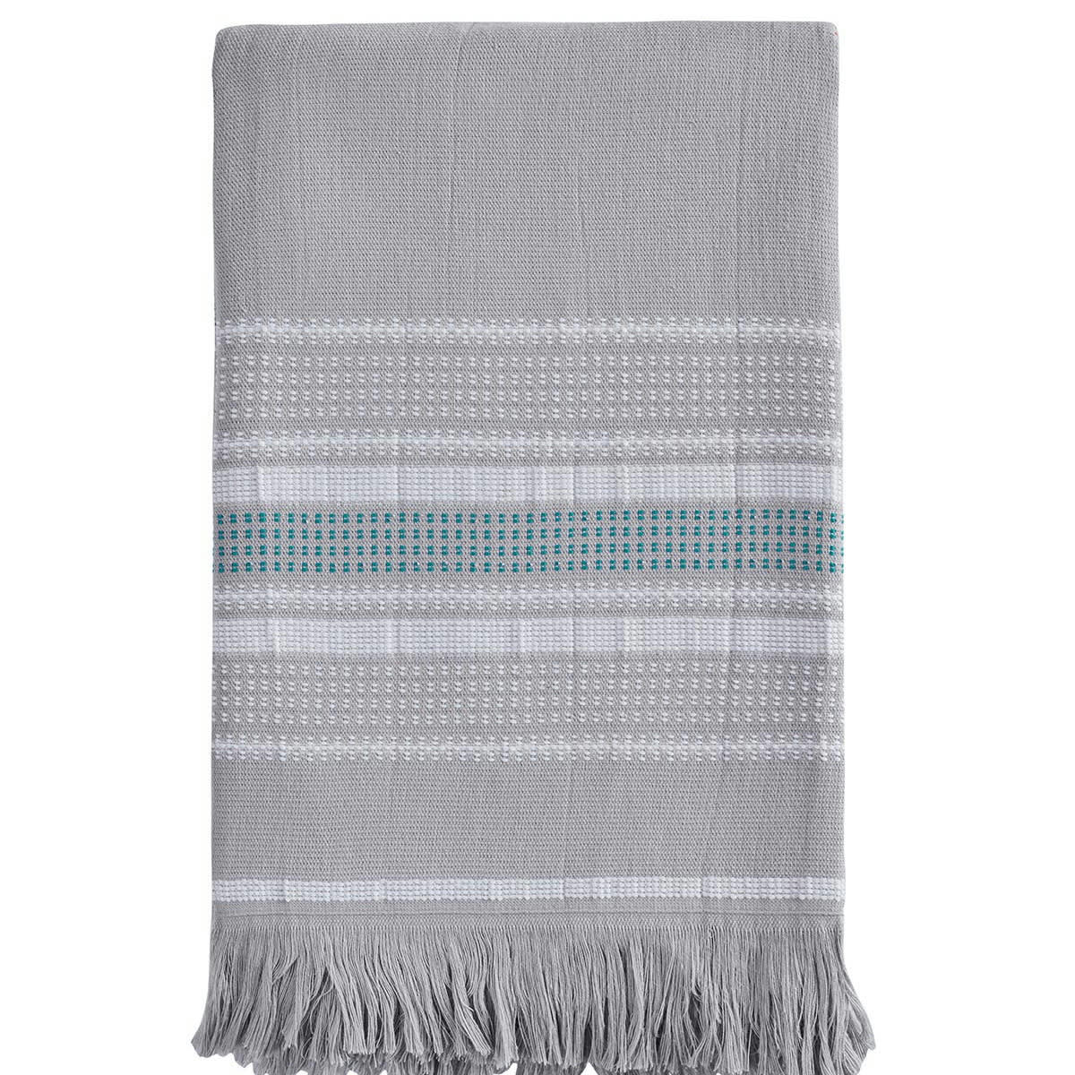 BODRUM - Fouta en coton Gris Perle 100x180 cm