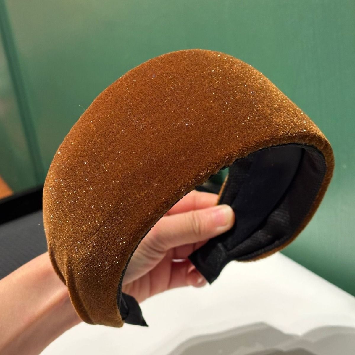 PEACH ACCESSORIES Glitter Velvet Padded Headband
