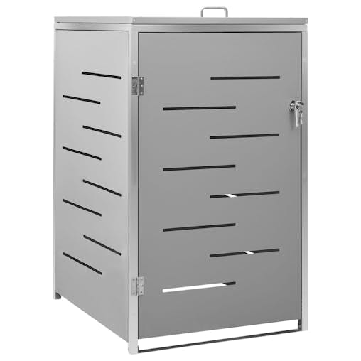 NNEVL Single Wheelie Bin Shed 69x77.5x115 cm Stainless Steel