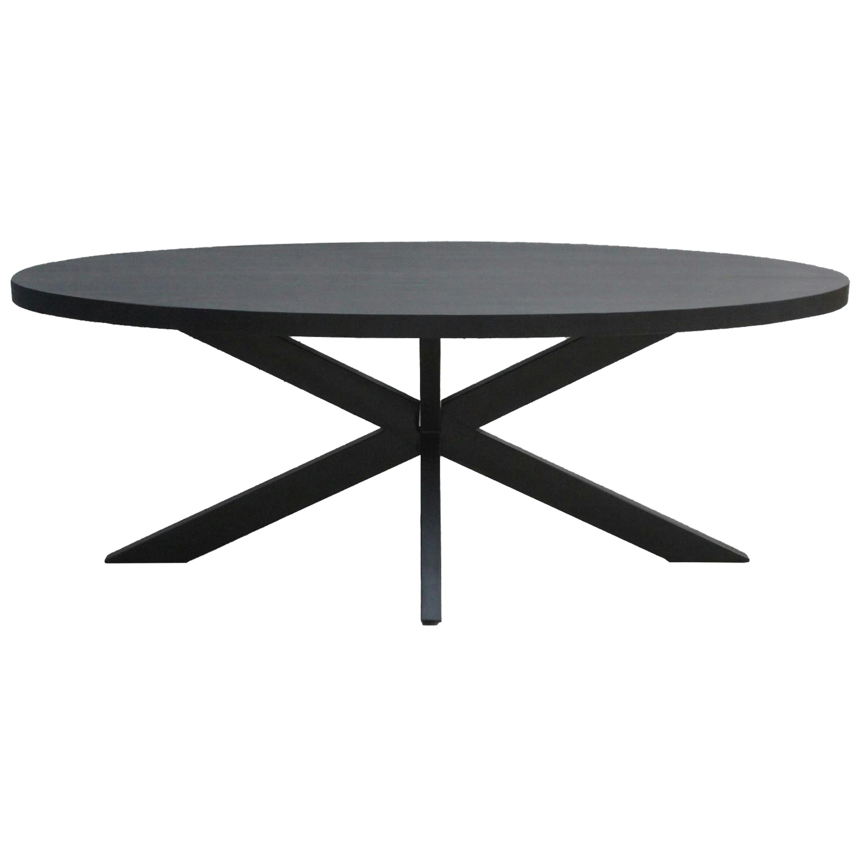UZES - UZES-Table à manger ovale 6/8 personnes L180,Spider et Manguier noir