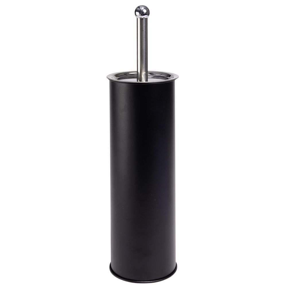 Brosse WC socle haut rond métal noir Ø9,5xH38cm