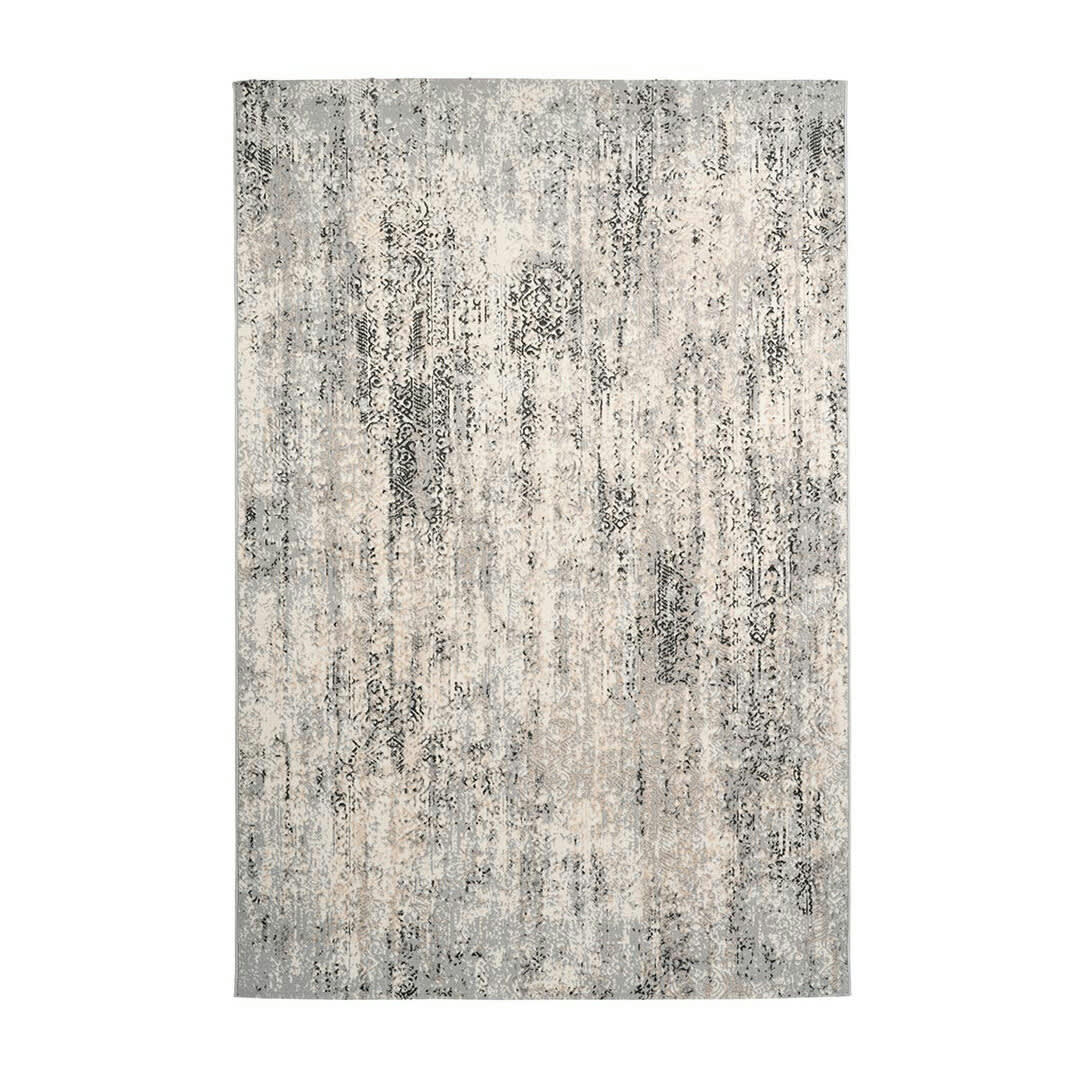 INIRIDA - Tapis rayé design en polyester gris 120x170