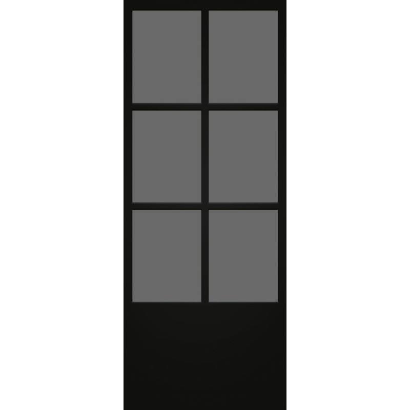 Porte vitrée Steel Look noir mat verre gris fumé 73 x 201,5 cm THYS