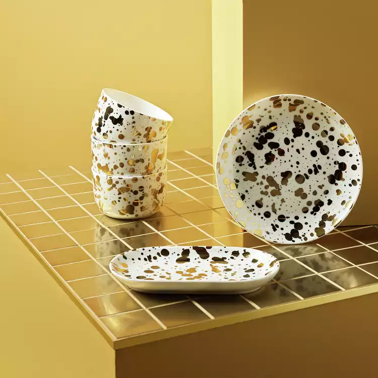 Habitat 60 Gold Edit Jackson Porcelain Set of 2 Side Plates