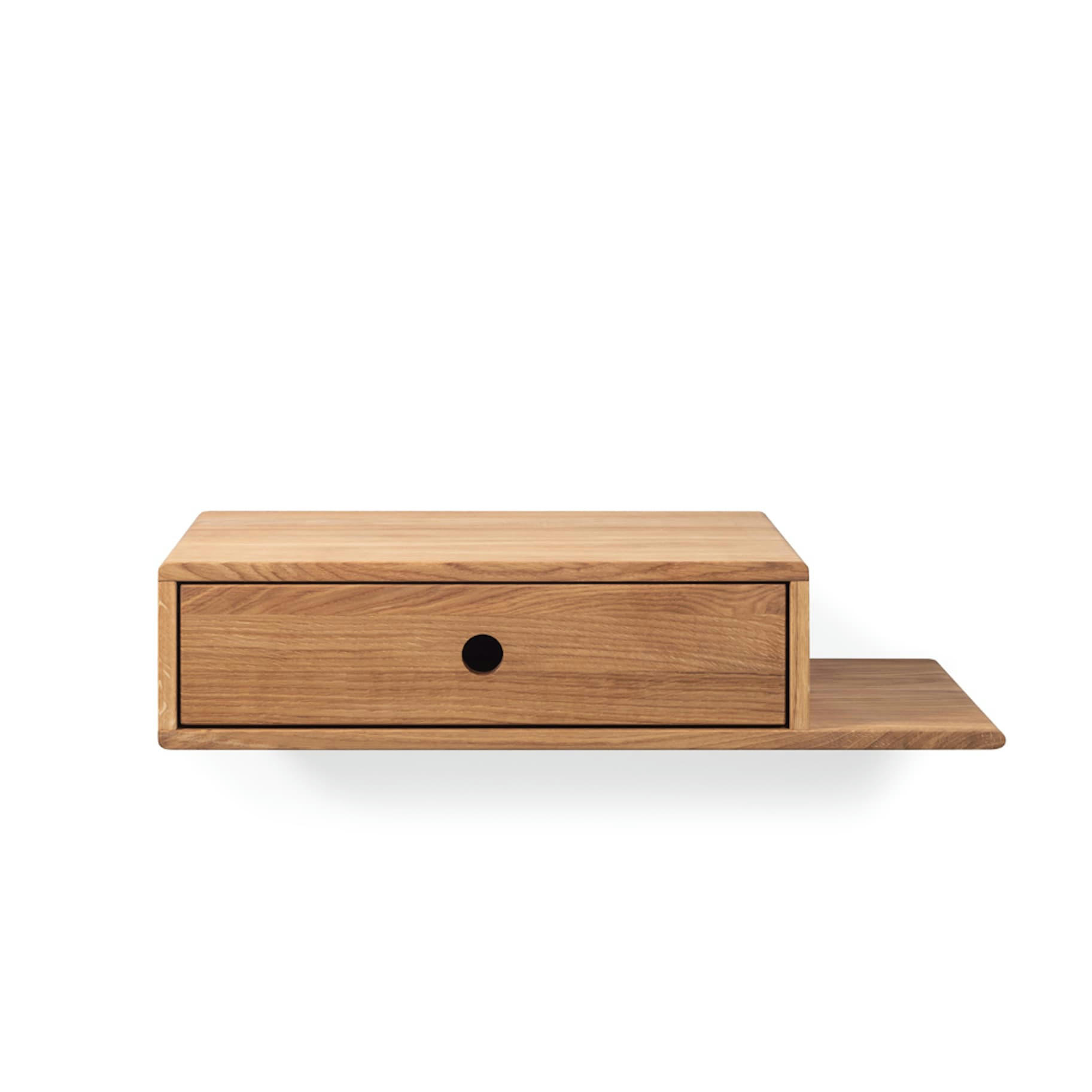 HOPE - Table de chevet avec étagère sur le côté droit en chêne huilé