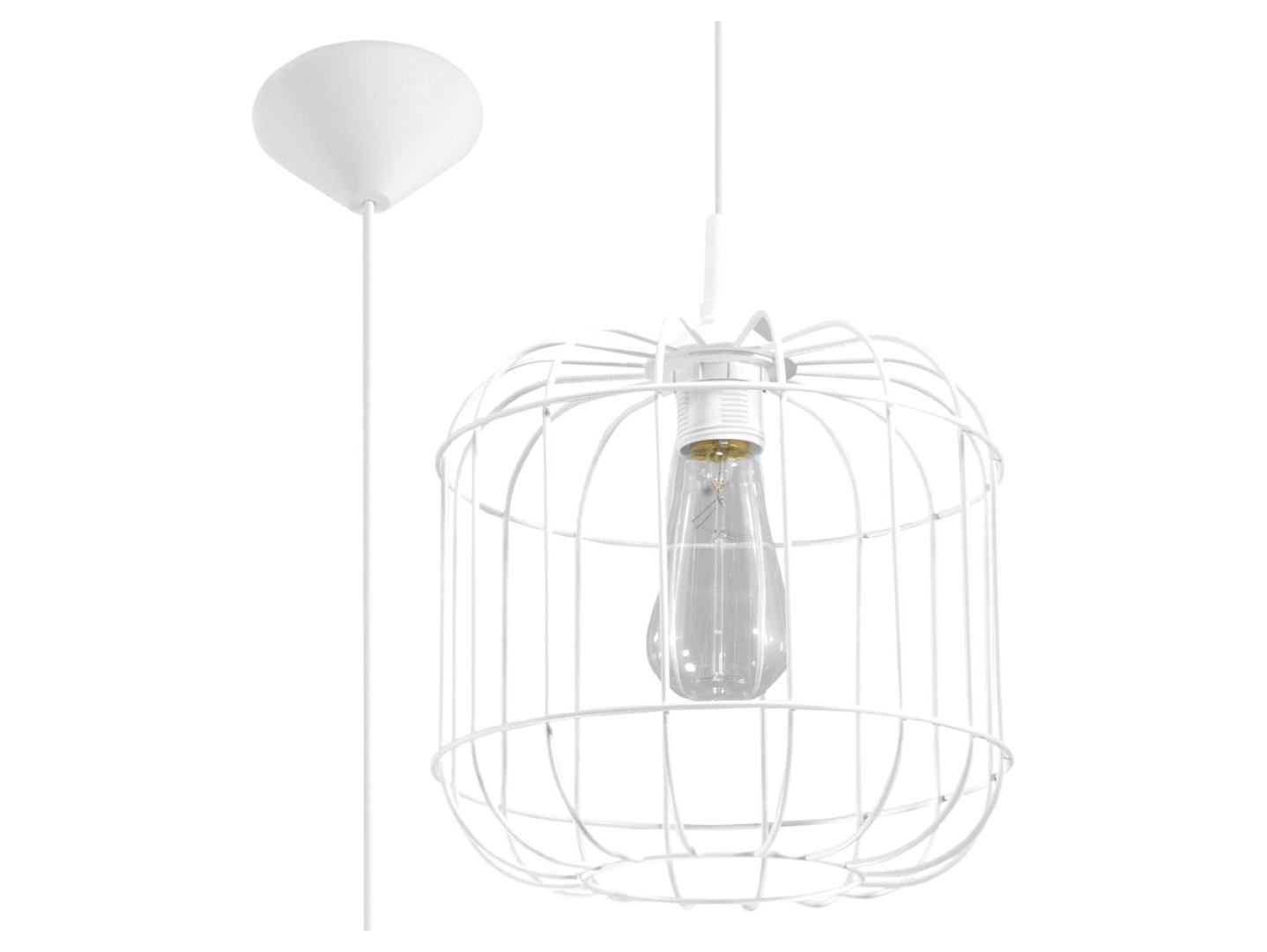 Lampa wisząca Celta stalowa biała