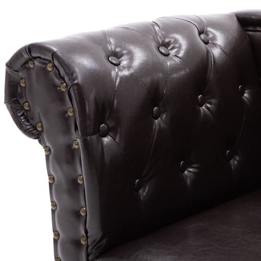 NNEVL Chaise Longue Dark Brown Faux Leather