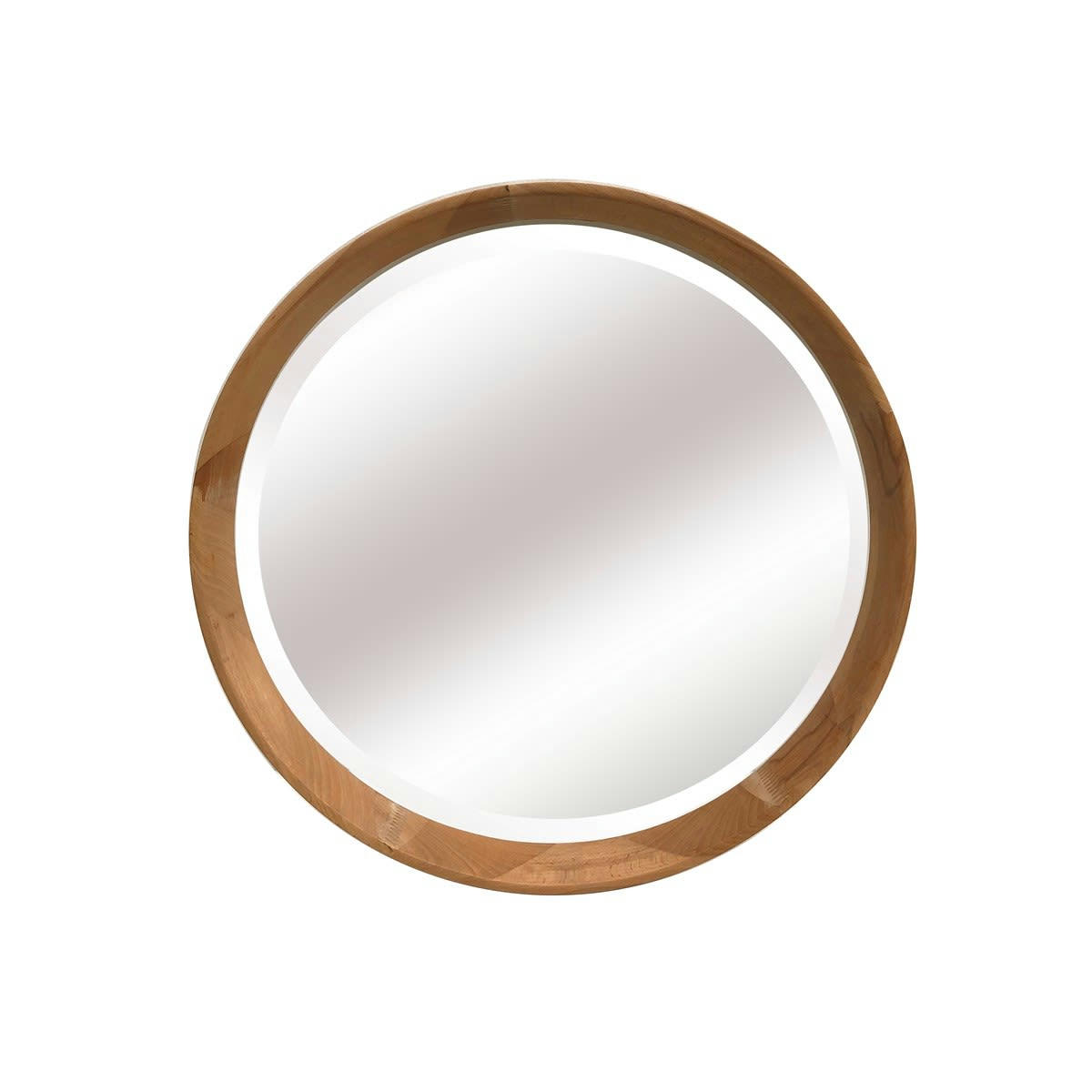 - Miroir bois rond biseauté 52,6cm