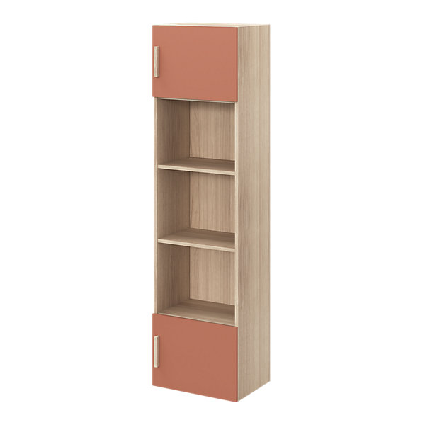 Armoire penderie 2 portes battantes terracotta et effet chêne GoodHome Atomia H. 187 x L. 50 x P. 35 cm