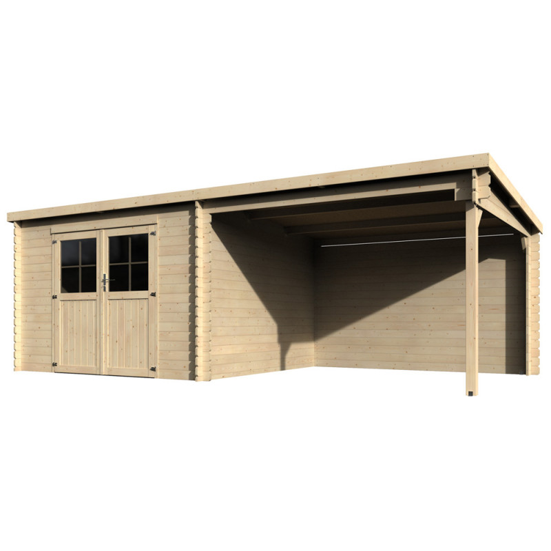 Abri de jardin en bois Eden 28 mm 6,32 x 3,02 m DÉCOR ET JARDIN