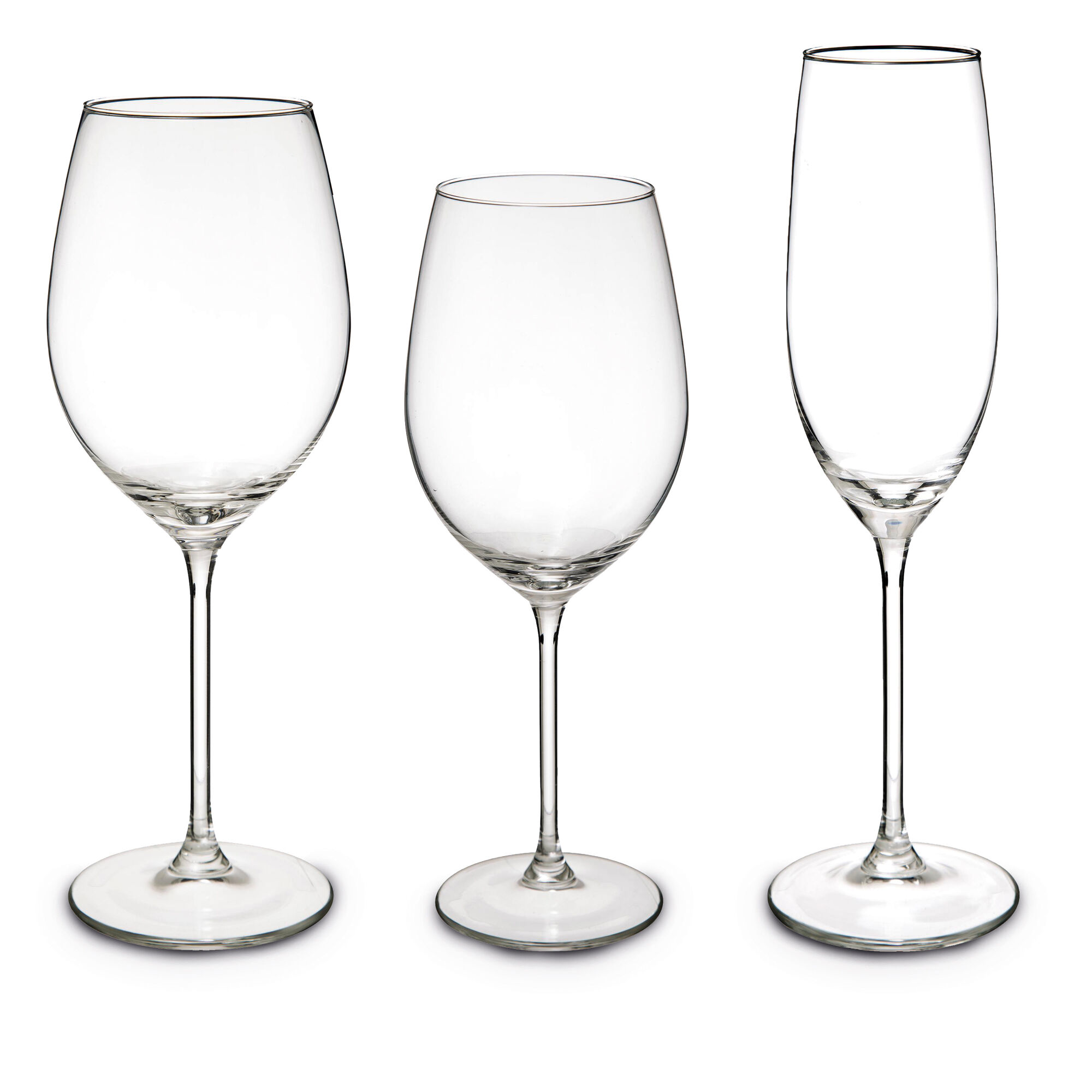 Conjunto de 18 copos LINA de vidro com pé