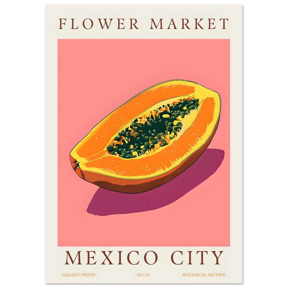 Artfulprints Flower market - Mexico City  poster A4 21x29.7 cm