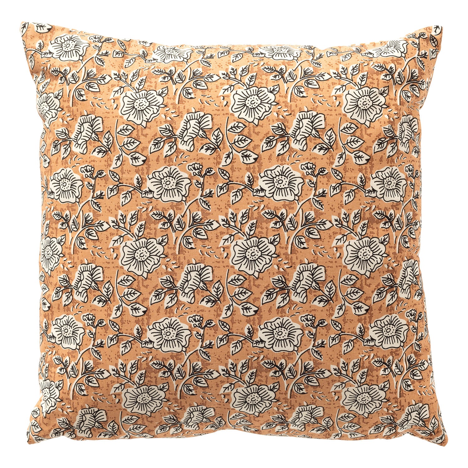 JULITA - sierkussen 45x45 cm - bloemenmotief - 100% katoen - Dusty Coral - roze