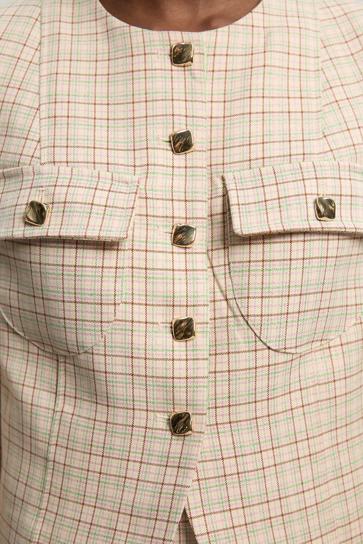 KarenMillen Tailored Check Cropped Jacket