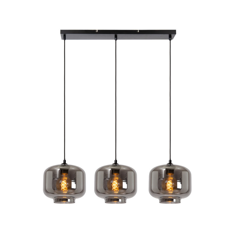 Suspension Medine noire E27 3 x 40 W LUCIDE