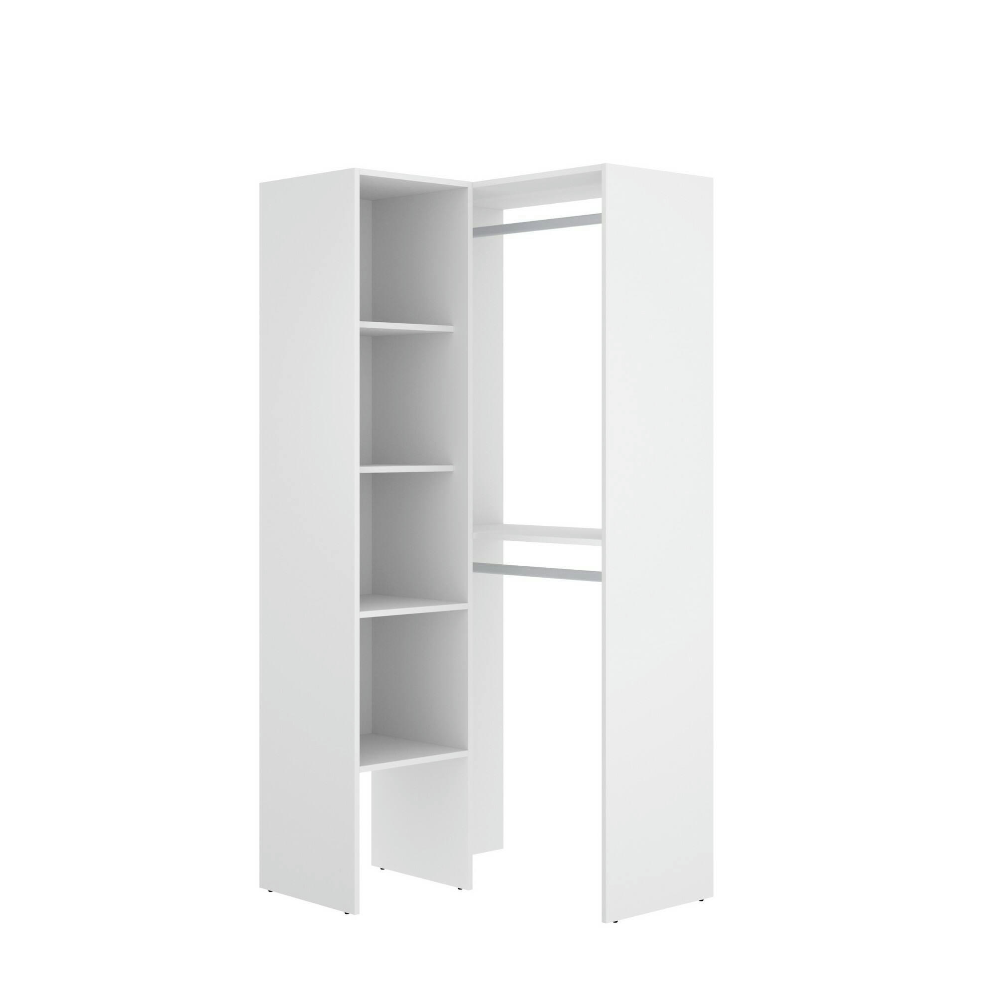 DALMIC - Garde-robe effet bois blanc