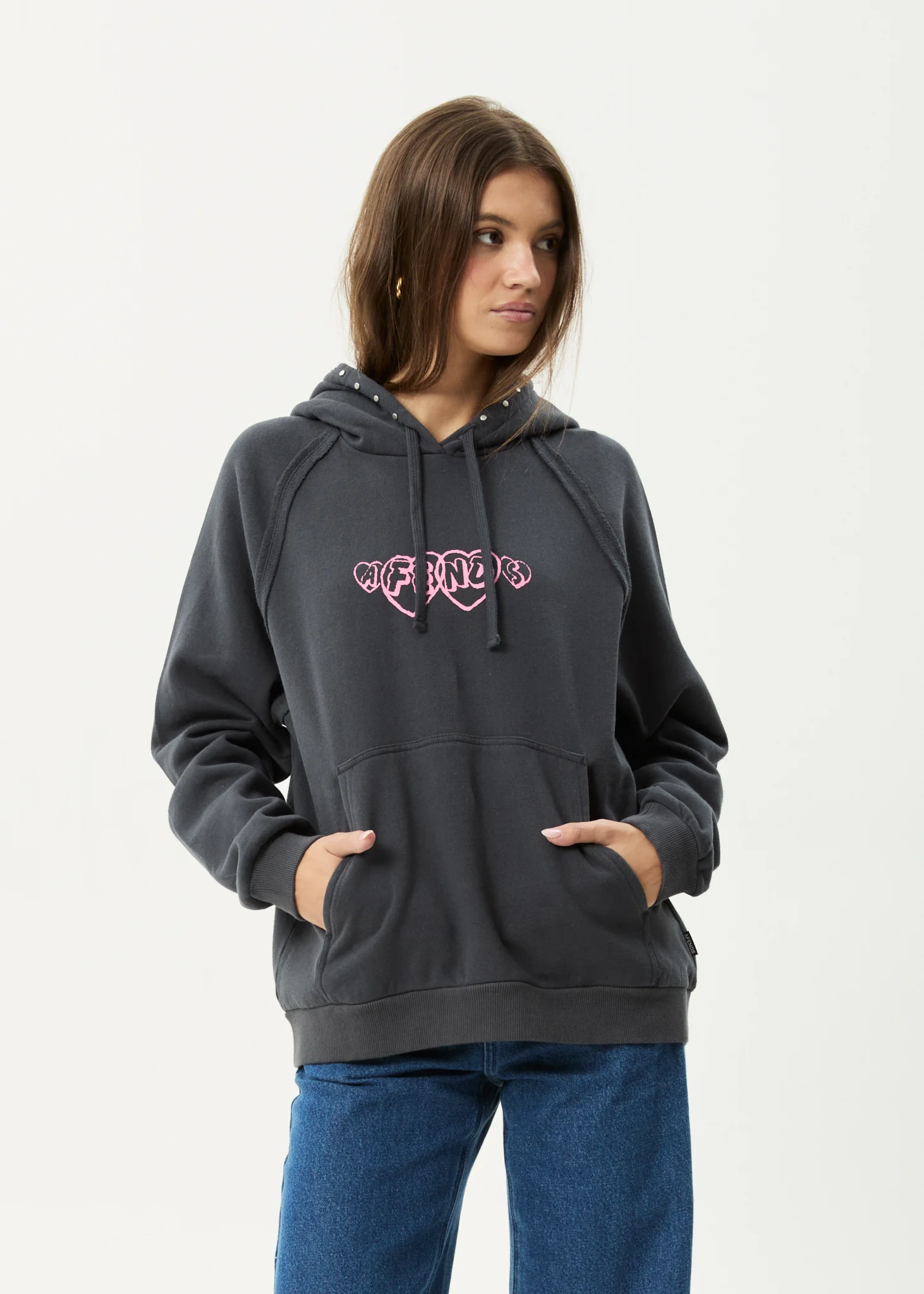 AFENDS Womens Hardware -  Hoodie - Charcoal