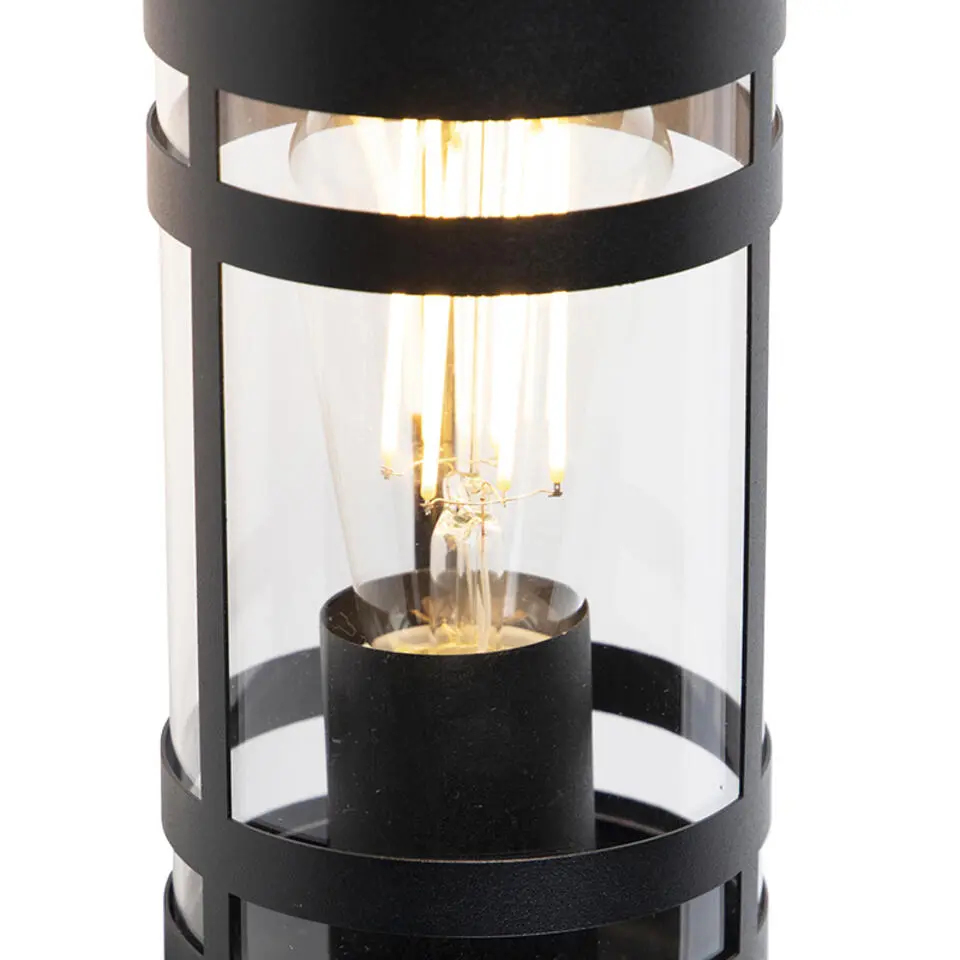 Qazqa wandlamp met bewegingssensor gleam zwart e27