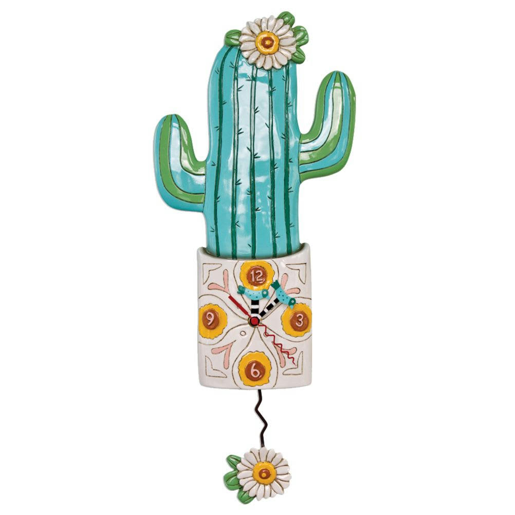 ALLEN - Pendule en forme de cactus H48cm