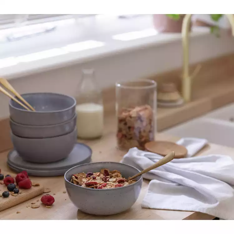 Habitat Evora 4 Piece Stoneware Cereal Bowl - Blue