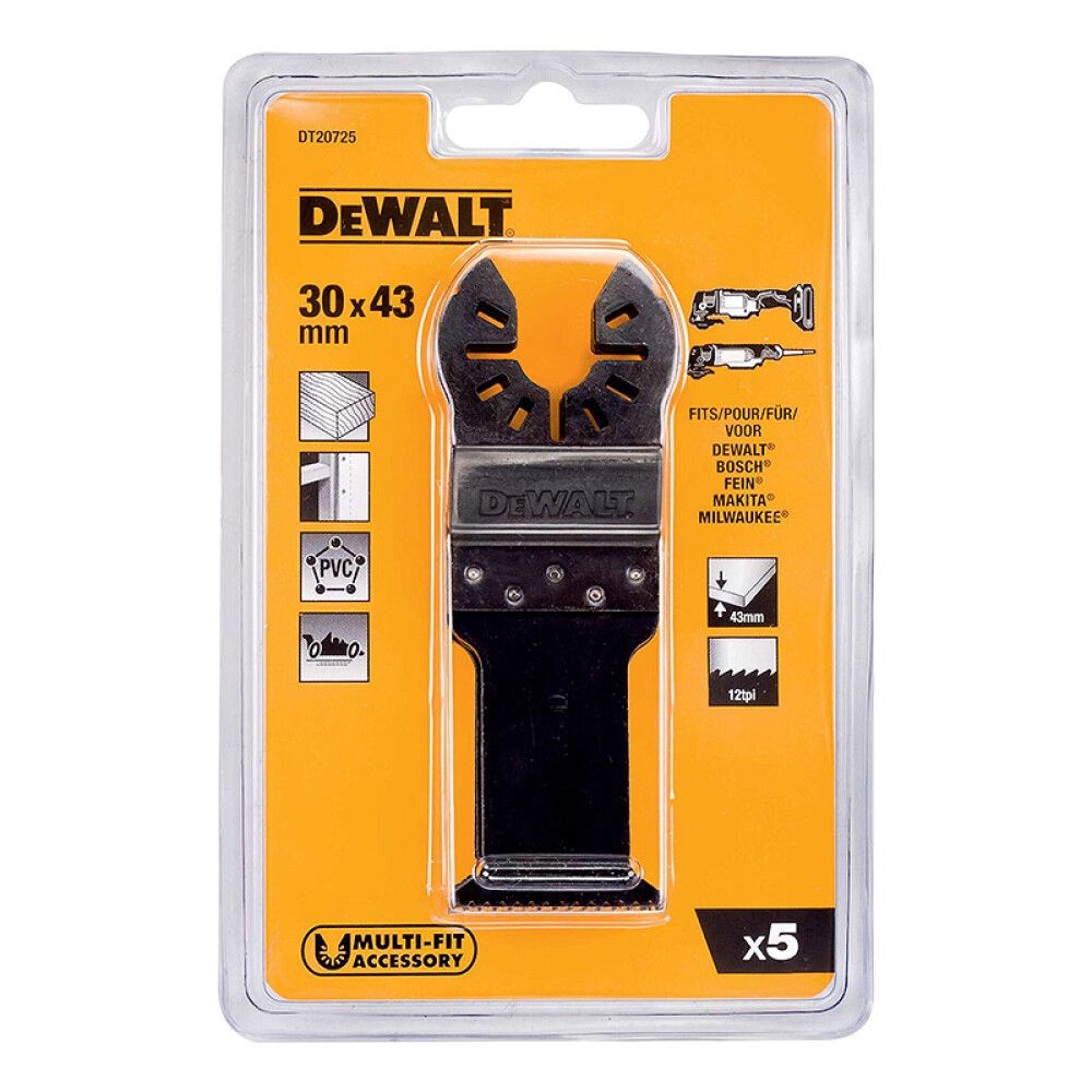SAGBLAD DEWALT DT20725-QZ TIL MULTITOOL 30X43MM 5STK