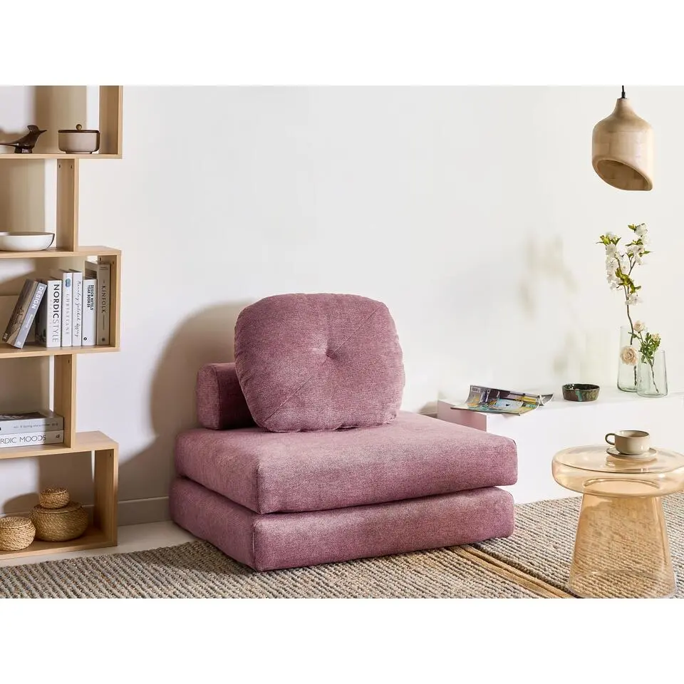 OLDEN - Slaapbank - Roze - Stof