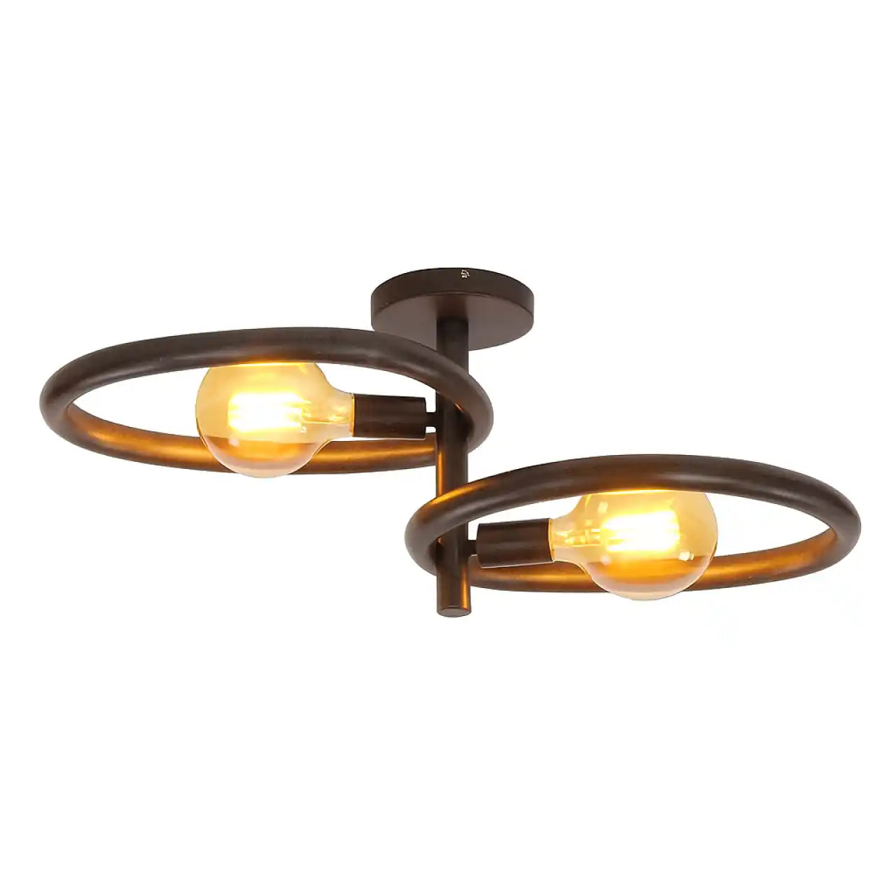 Ylumen plafondlamp Pebble - 2 lichts - 73 x 30  cm - zwart