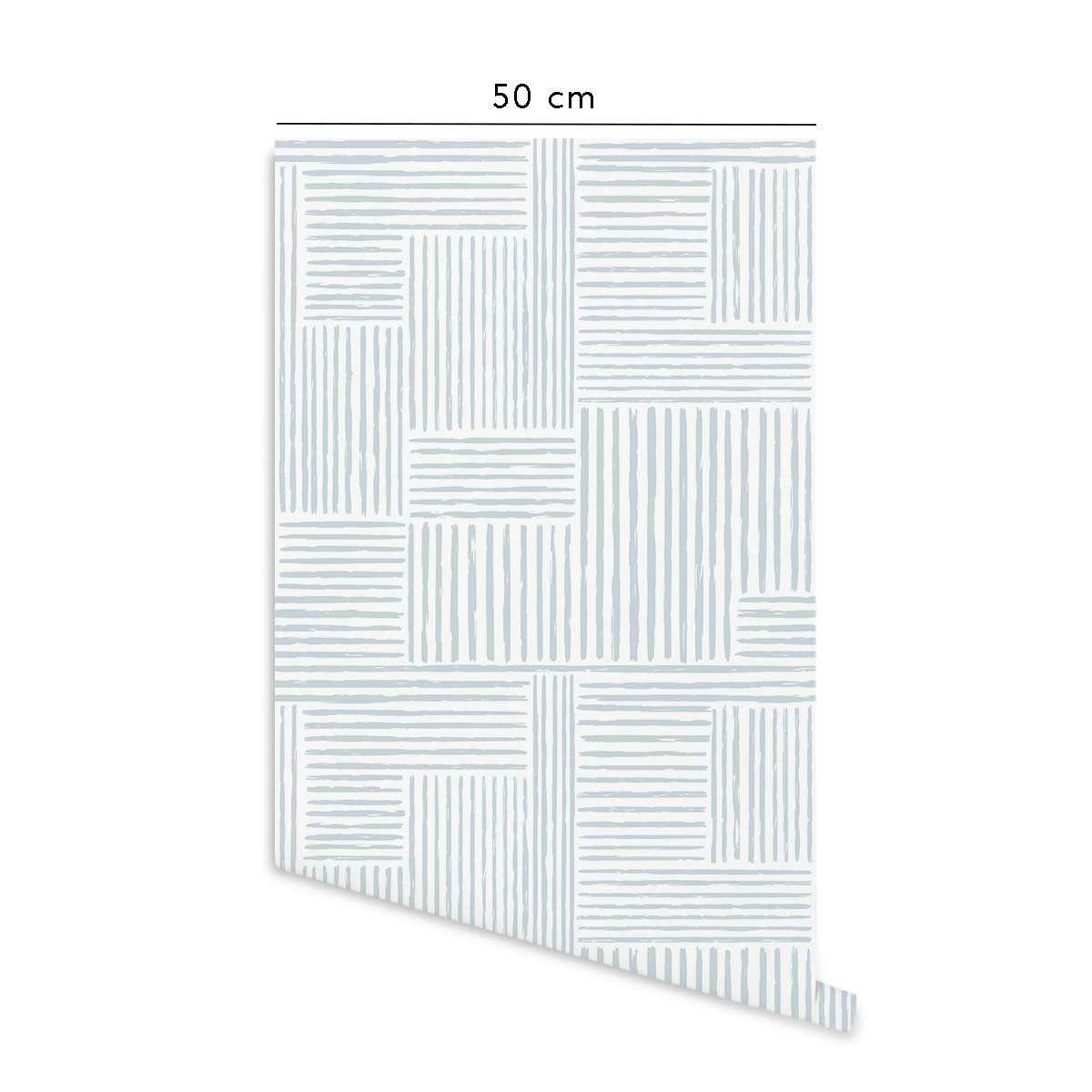 HARMONY - Papier peint vinyle adhésif harmonie bleu 50x300 cm