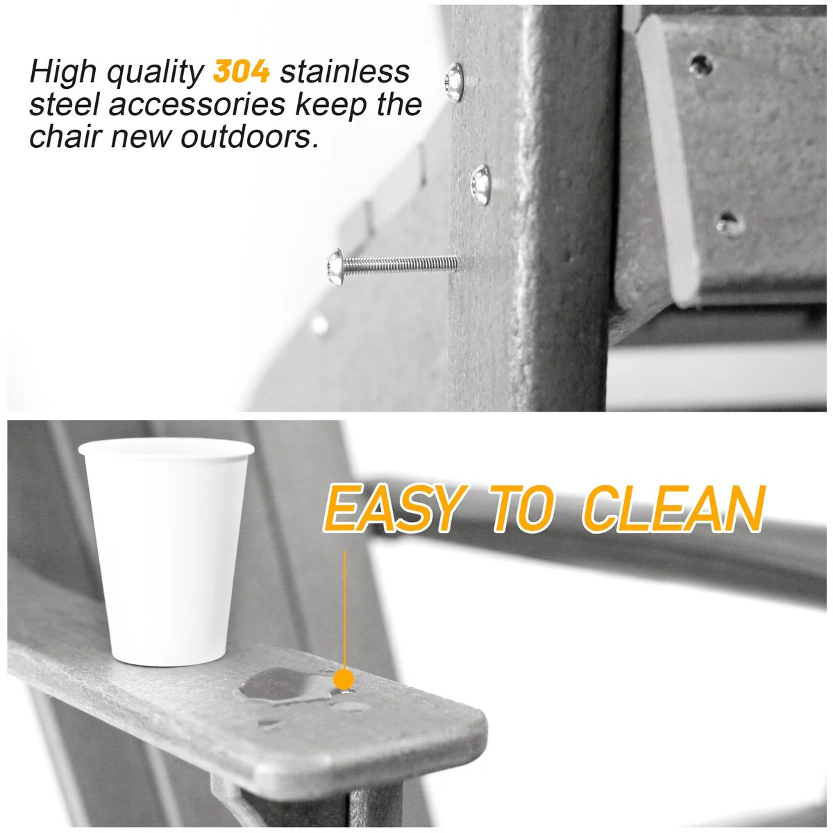 Adirondack Chair Holder Patio Chairs Weather Resistant Outdoor Chairs for Lawn, Deck, Backyard