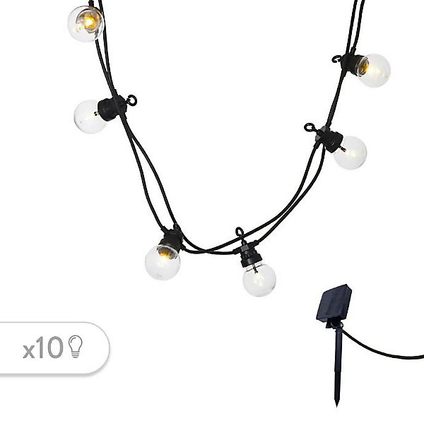 Guirlande solaire LED Party Clear Solar 100lm IP44 1W blanc chaud L. 5,70m