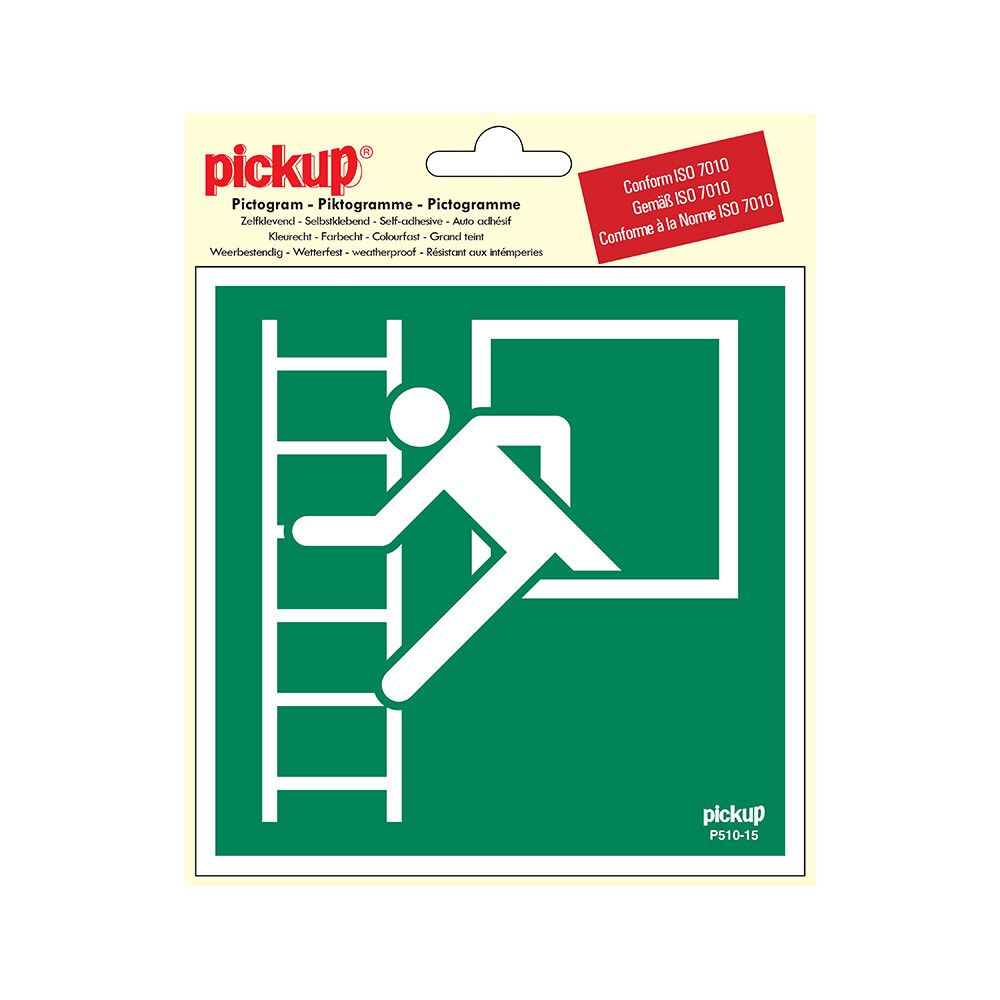 SKILT PICKUP PICTOGRAM SIKKERHETSSTIGE 15 X 15 CM