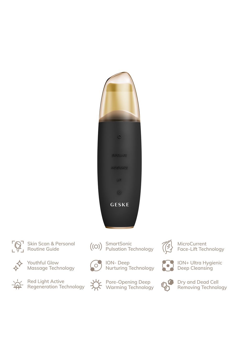 GESKE MicroCurrent Skin Scrubber & Blackhead Remover | 9 in 1