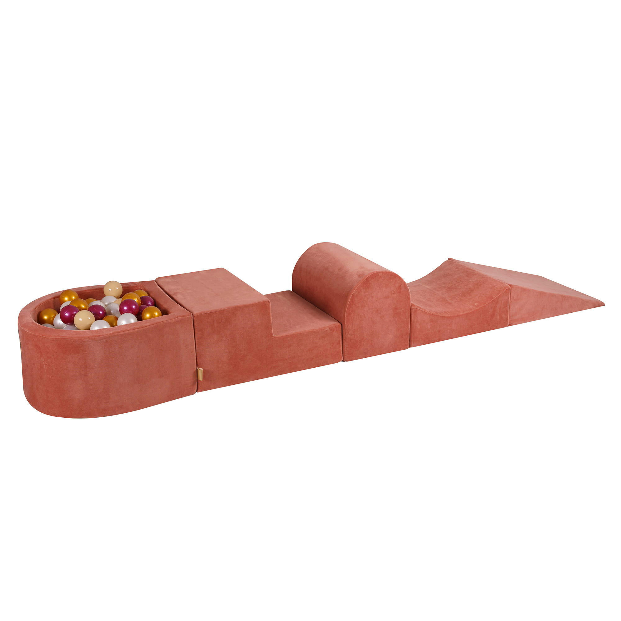 - Aire de jeu mousse, piscine à balles Bordeaux/Doré/Blanc/Beige W45