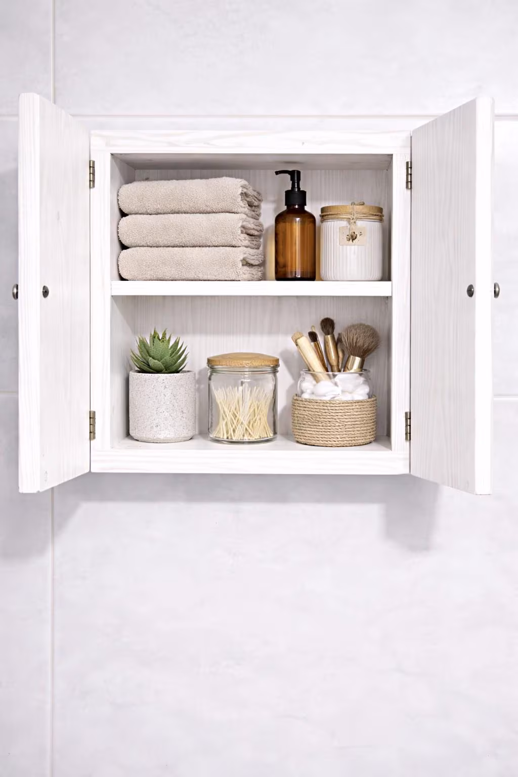 Solid Wood Wall Mounted Bathroom Cabinet – Rustic Farmhouse Medicine Storage (Marine Plywood Doors)