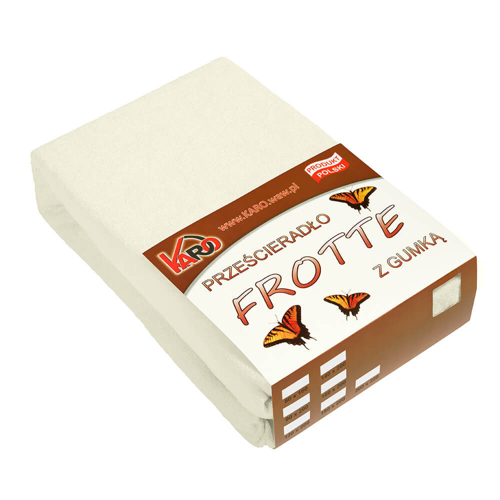 Prześcieradło frotte z gumką 180x200 ekri KARO