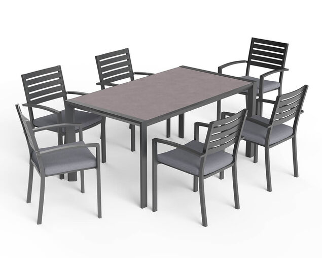Boston-Eden 7 Piece Slatted Dining Setting