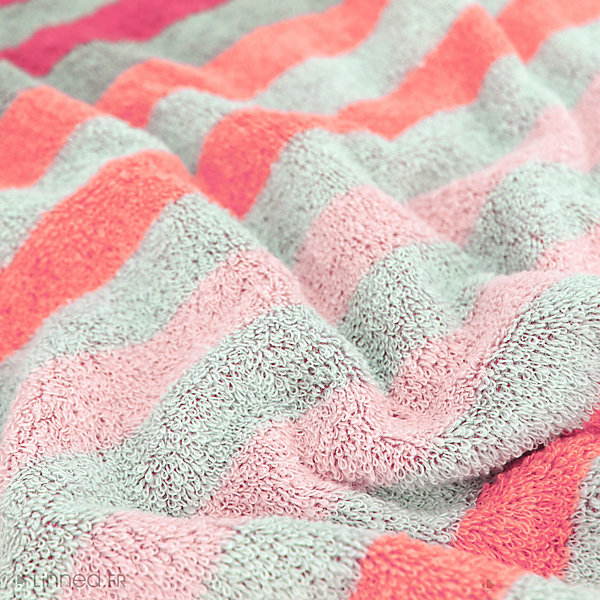 Drap de bain 100x150 cm PURE STRIPES rose bonbon