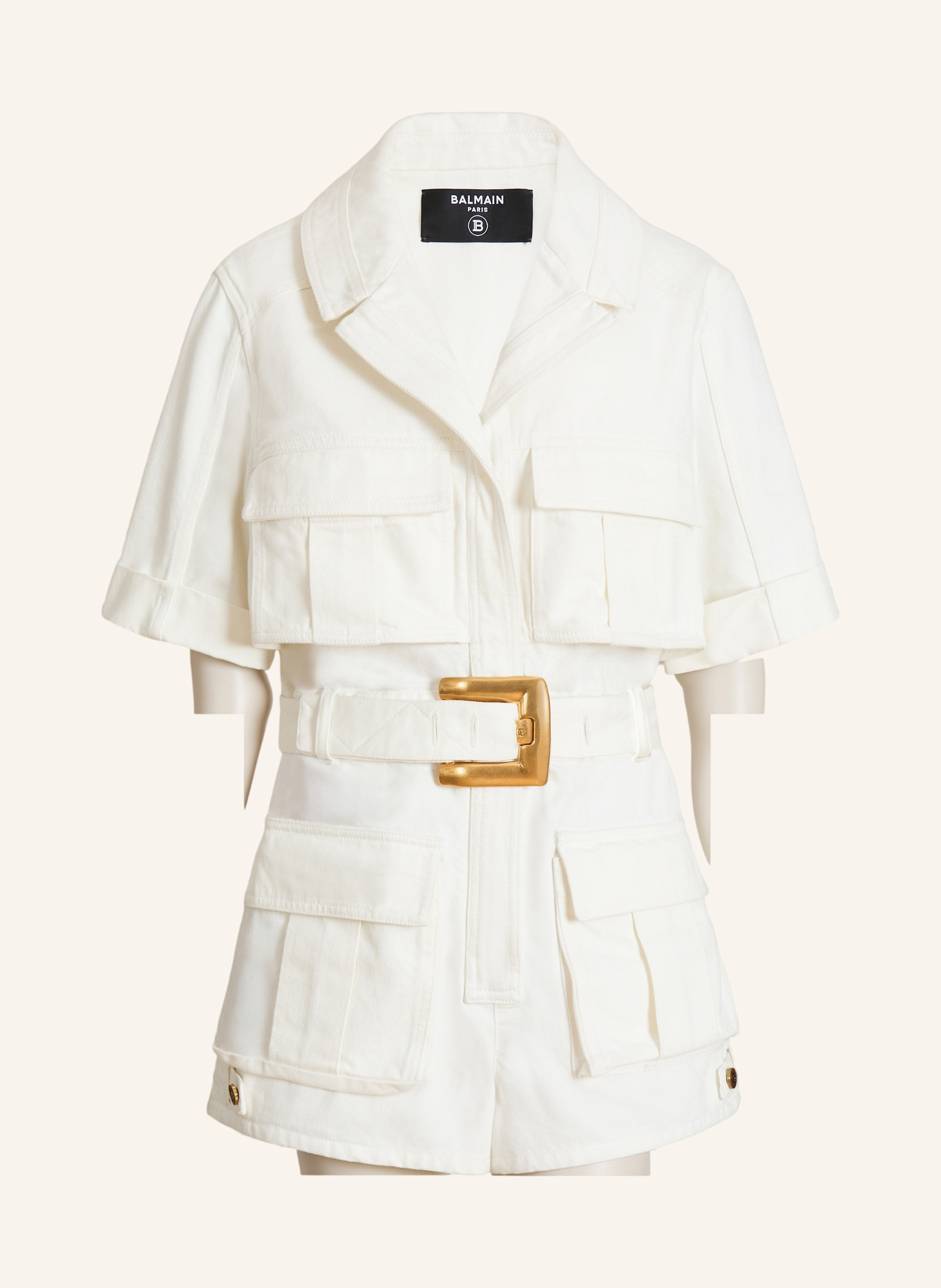 BALMAIN Jumpsuit mit Gürtel aus Denim