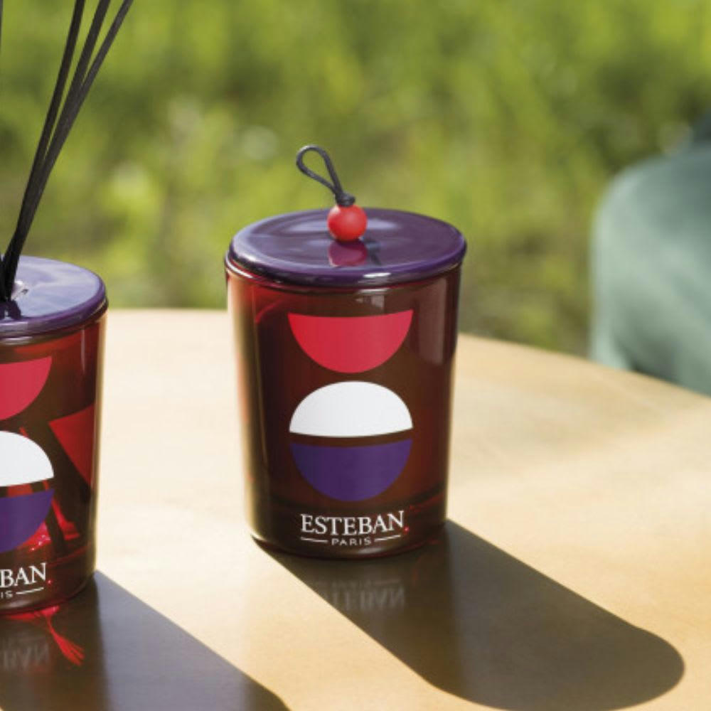 ROUGE CASSIS - Bougie déco parfumée rechargeable