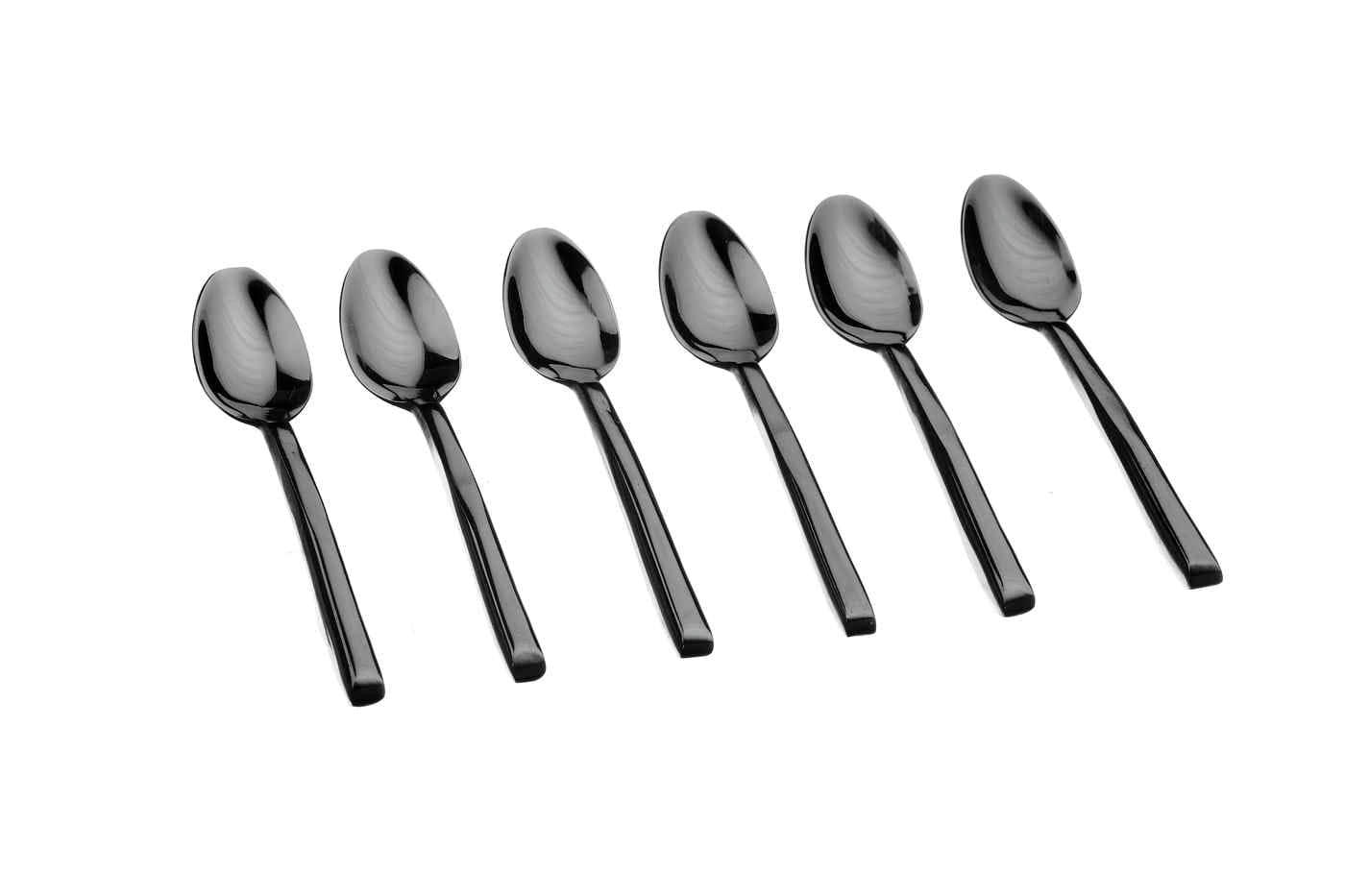NUDE - Lot de 6 petites cuillères en inox noir