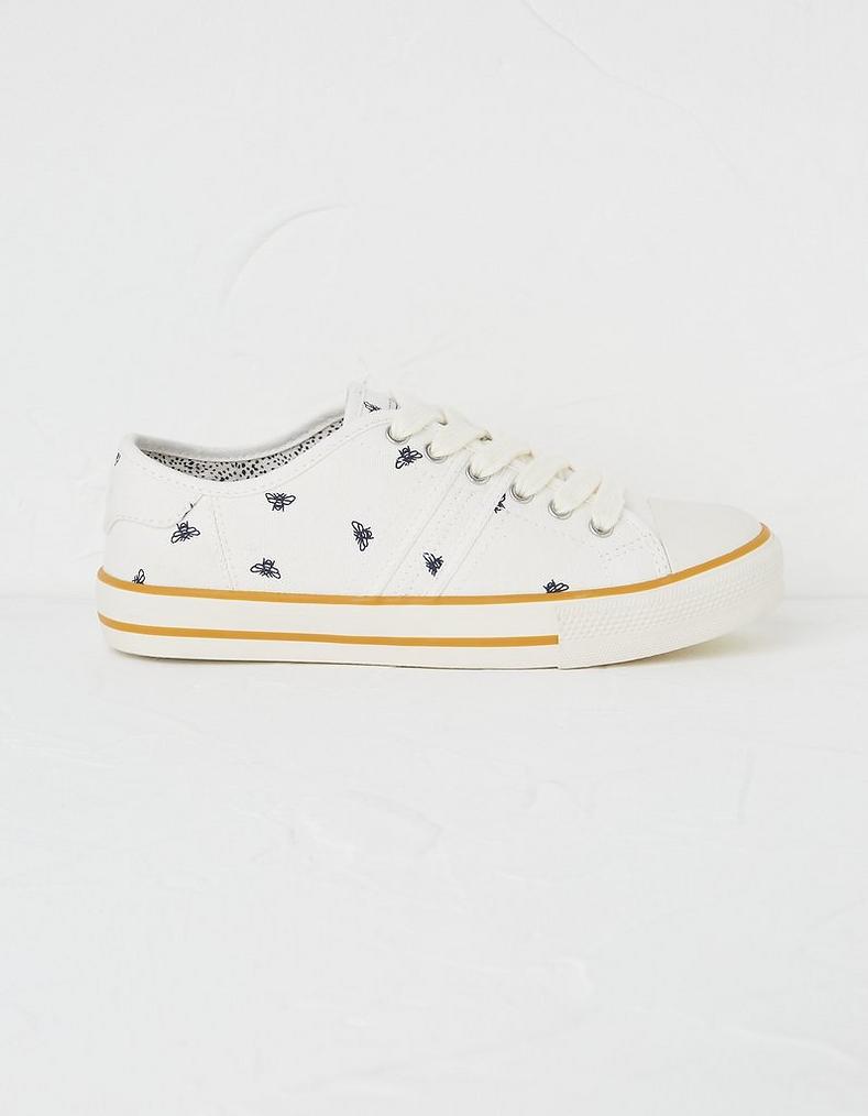 Lola Canvas Bee Print Trainers