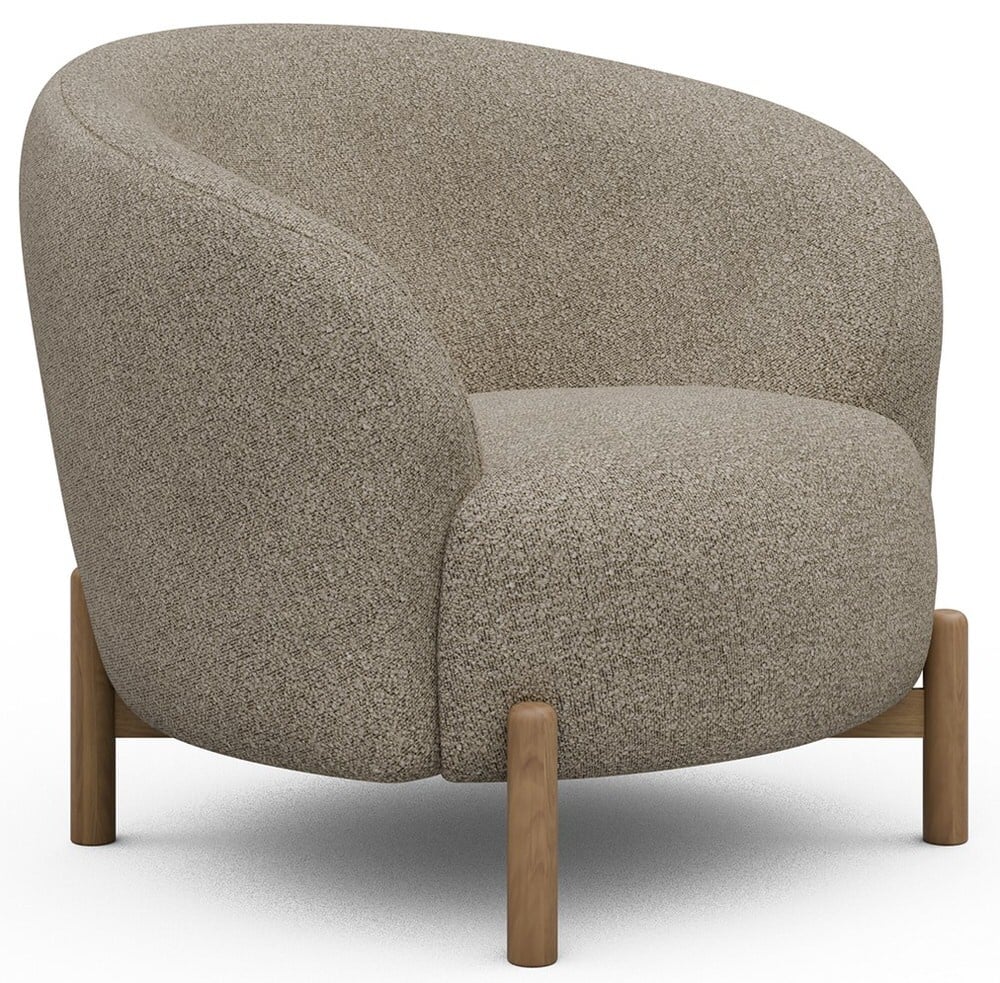 Kragelund Gran Fauteuil Beige Bouclé   Eiken