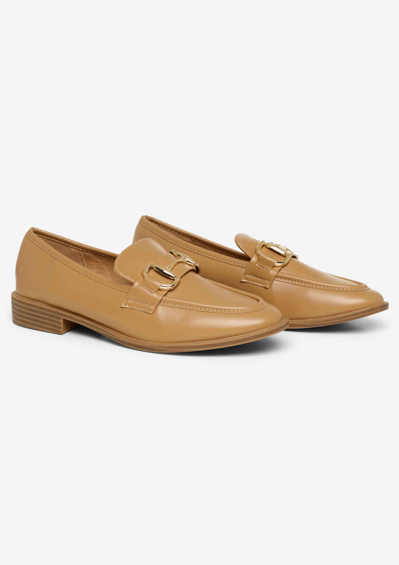 Glanzende loafers met gesp