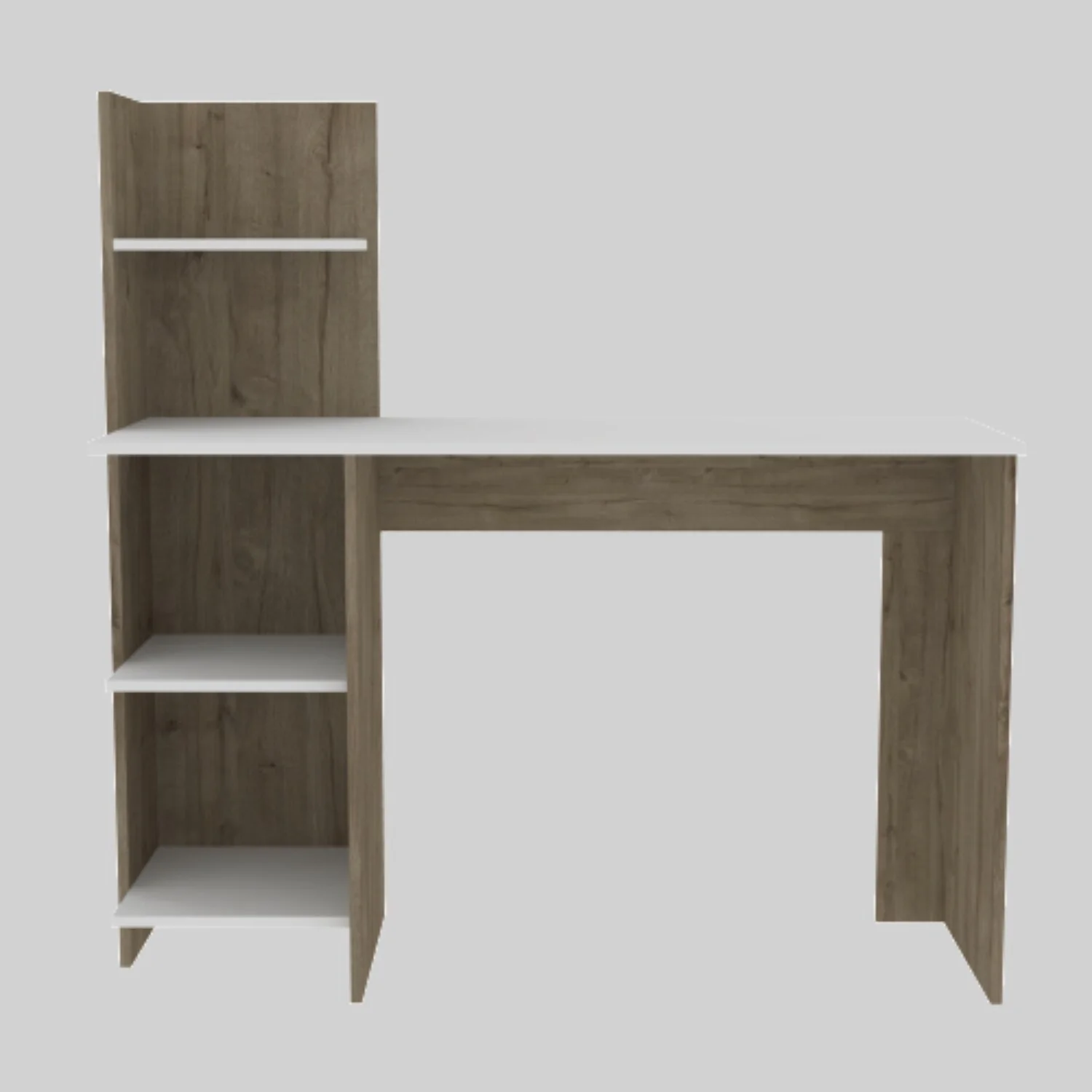 Modern Writing Desk with Open Shelves and 47 Wide Top, Ideal for Monitors and Laptops