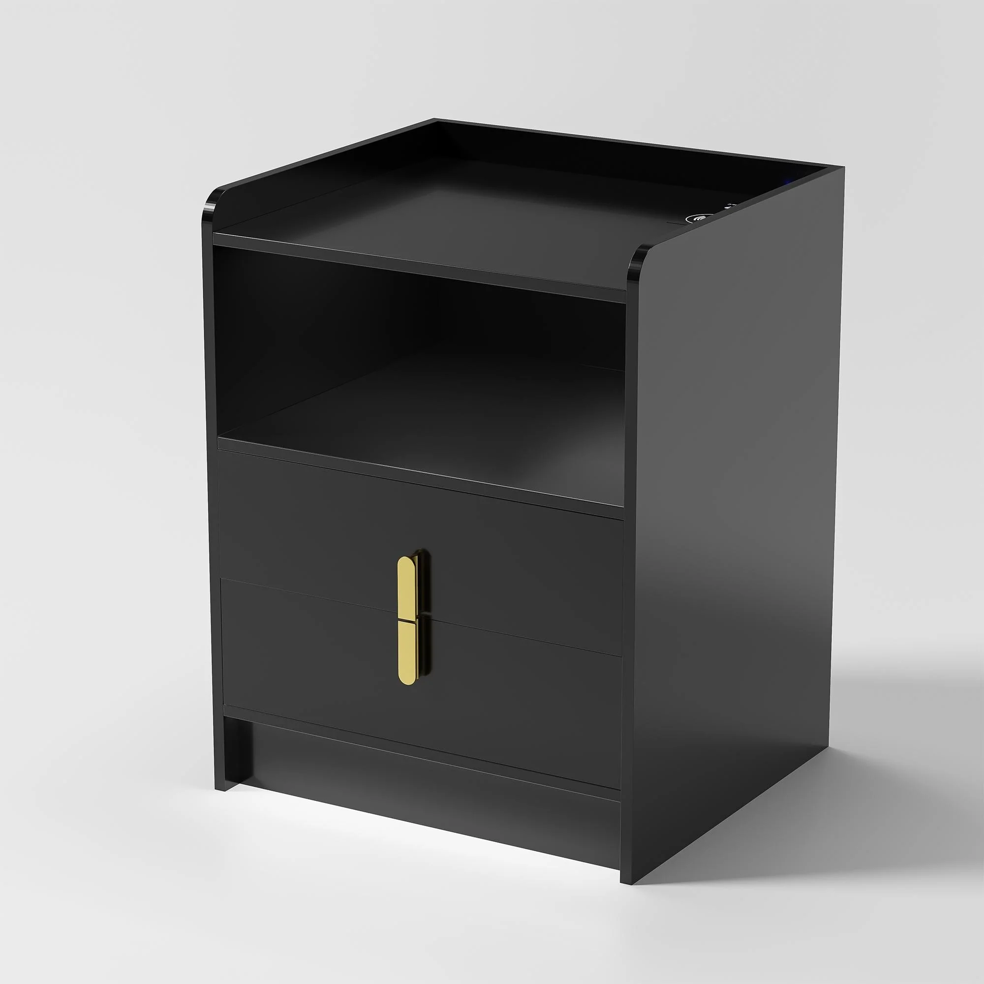 Smart LED Nightstand with Wireless Charging, USB/Type-C Ports