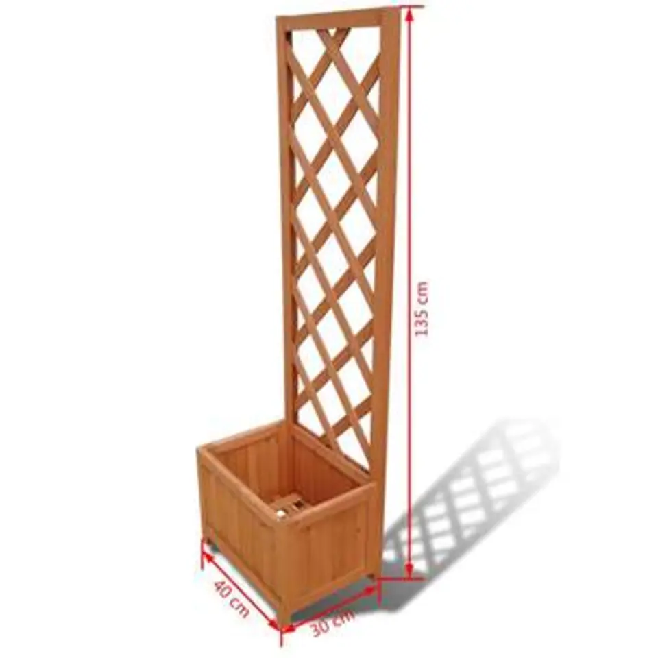 vidaXL - Plantenbak - Bruin - Hout - 40 x 30 x 135 cm