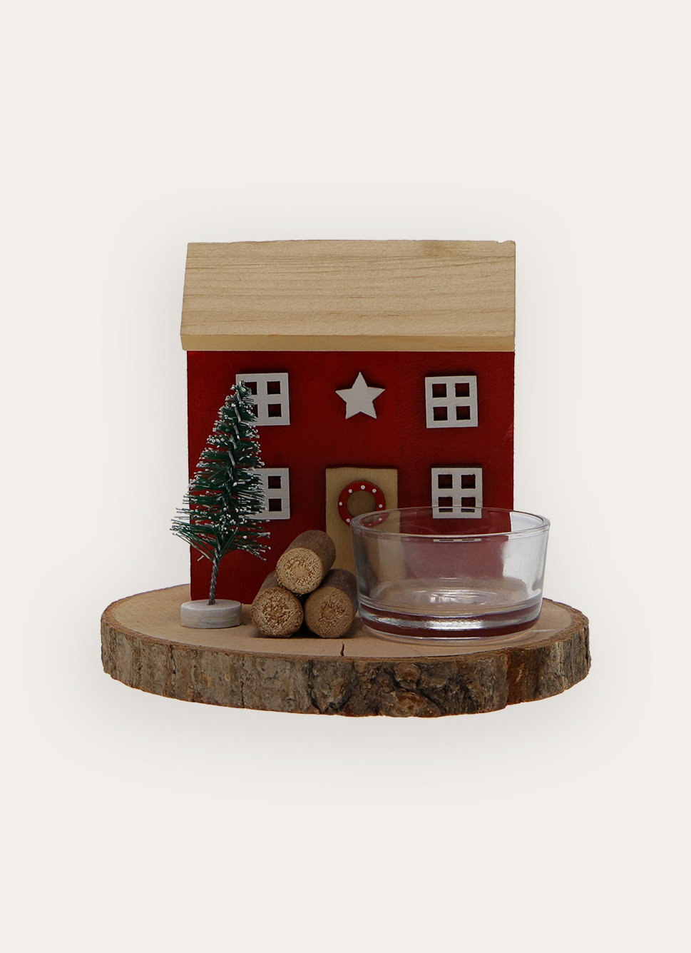 BOUGEOIR DE NO&Euml;L MAISON DANS LA FORÊTROUGE